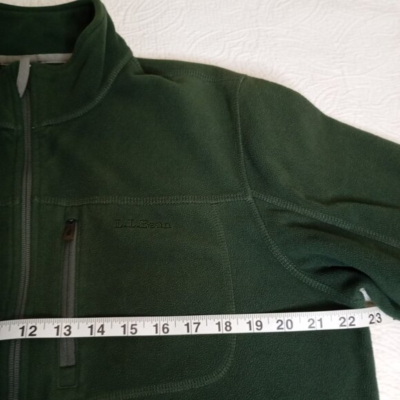 L.L.Bean Polartec Full-Zip Fleece Jacket Sz M Durable Warm Outerwear Mens Green - Picture 9 of 11